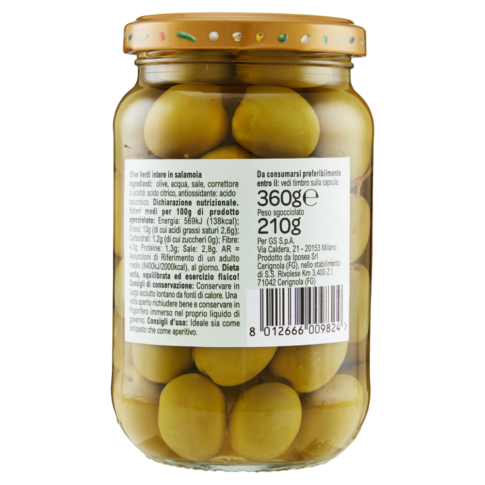 Carrefour Olive Verdi Intere in salamoia 360 g