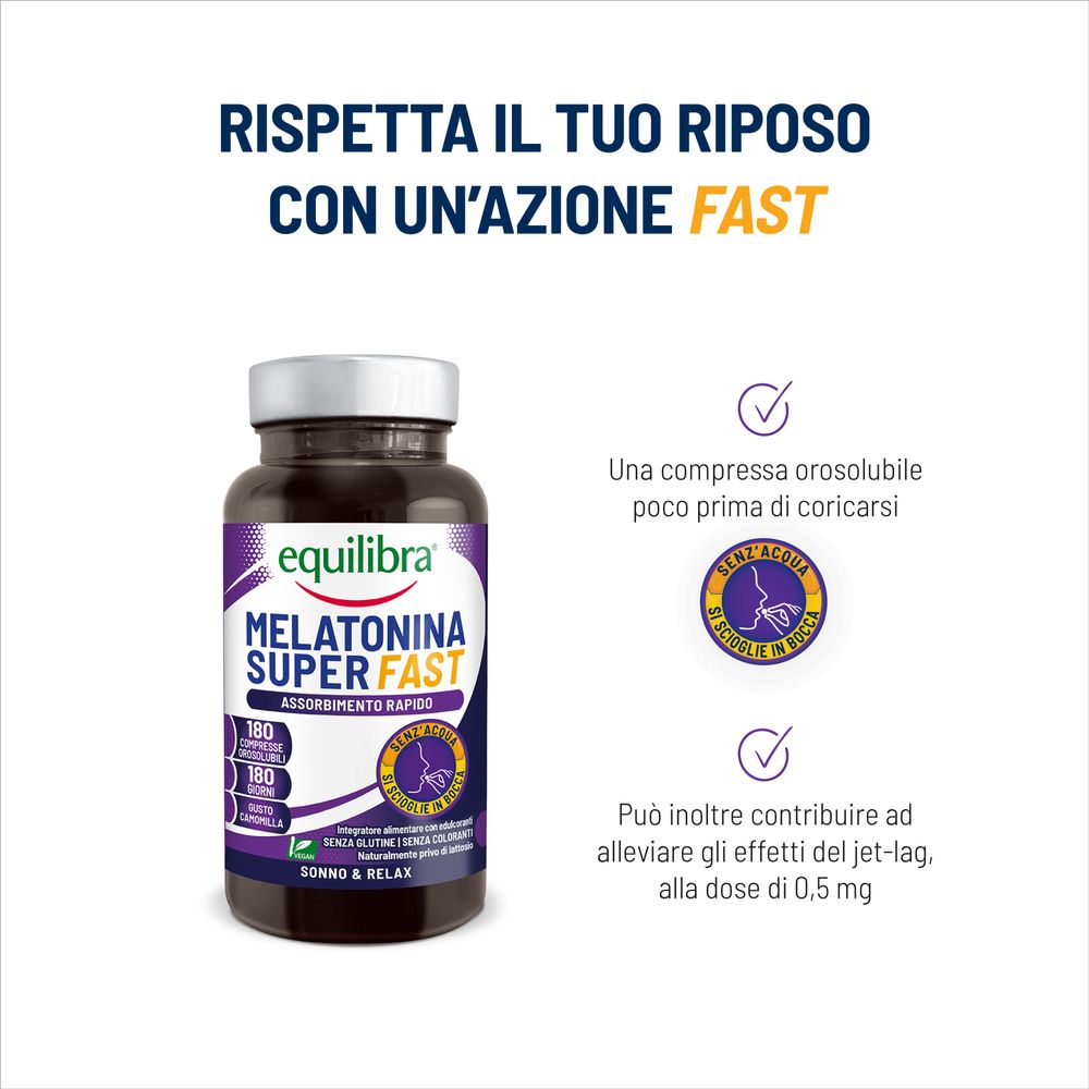 Equilibra Melatonina Superfast 180 Compresse Orosolubili 57,60 g