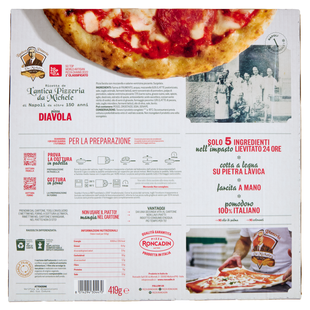 L'antica Pizzeria Da Michele pizza Diavola 419 g