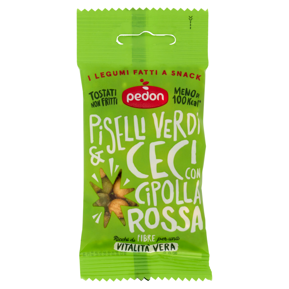 pedon I Legumi Fatti a Snack Piselli Verdi & Ceci con Cipolla Rossa 20 g