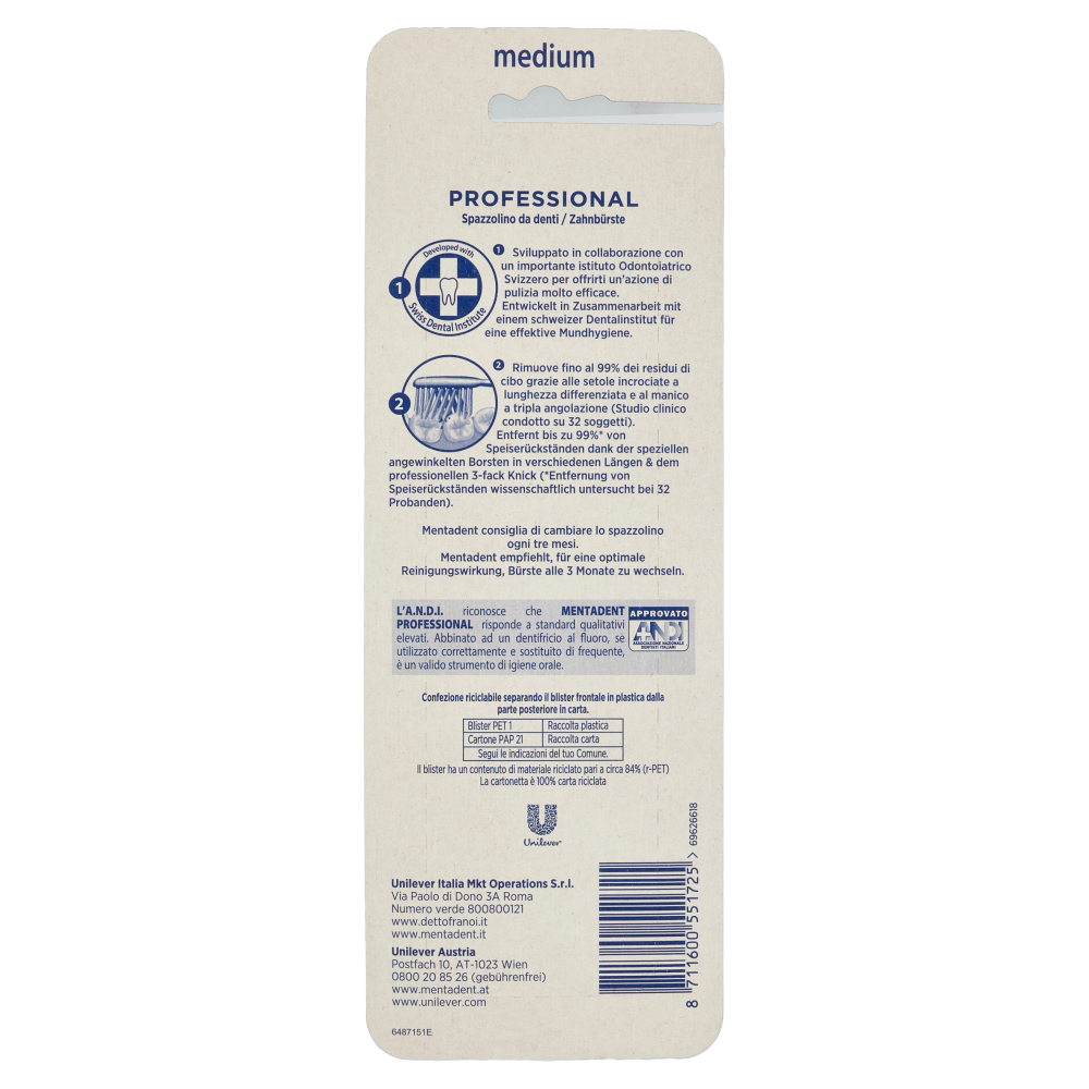 Mentadent Professional medium 4 pz