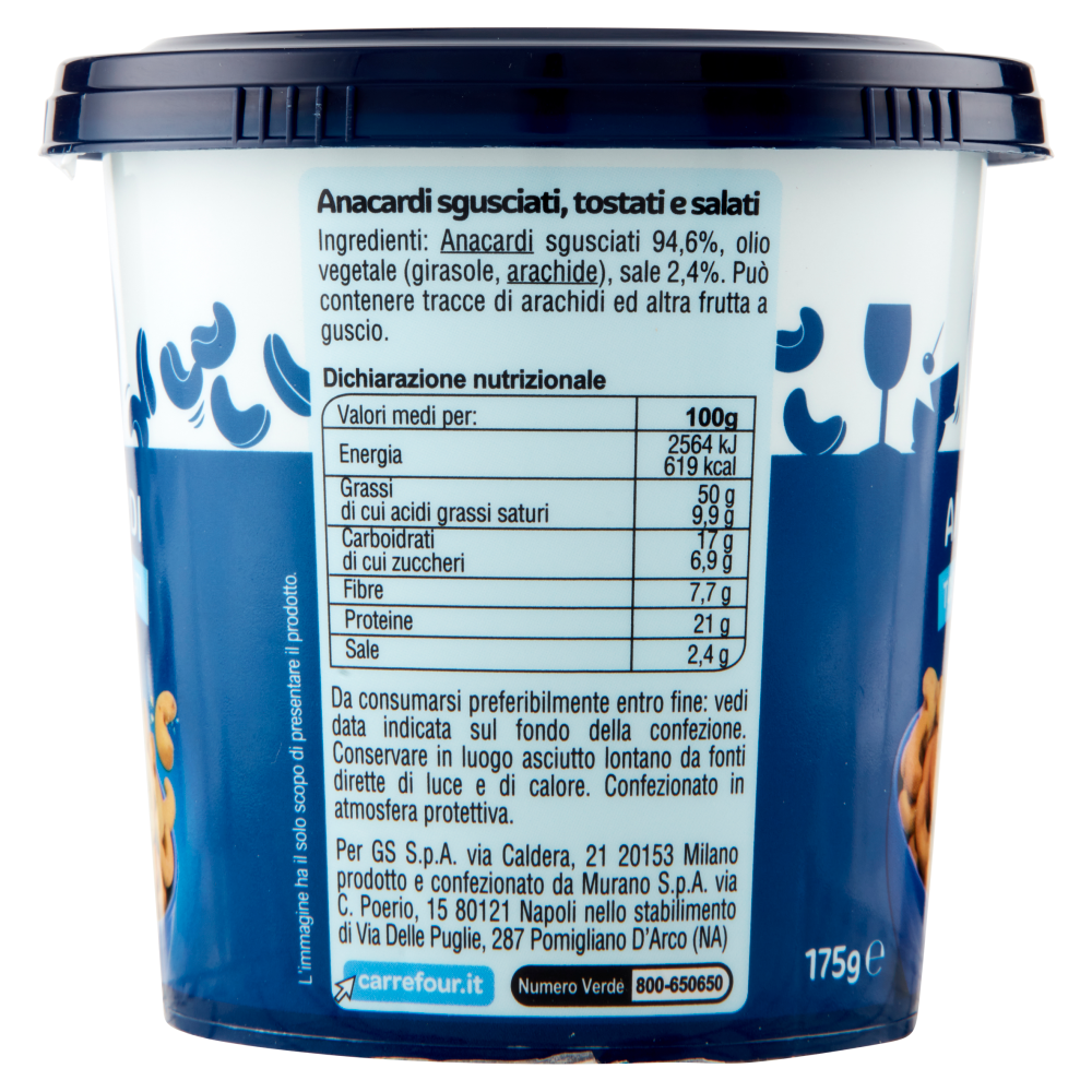 Carrefour Classic Anacardi Tostati e Salati 175 g