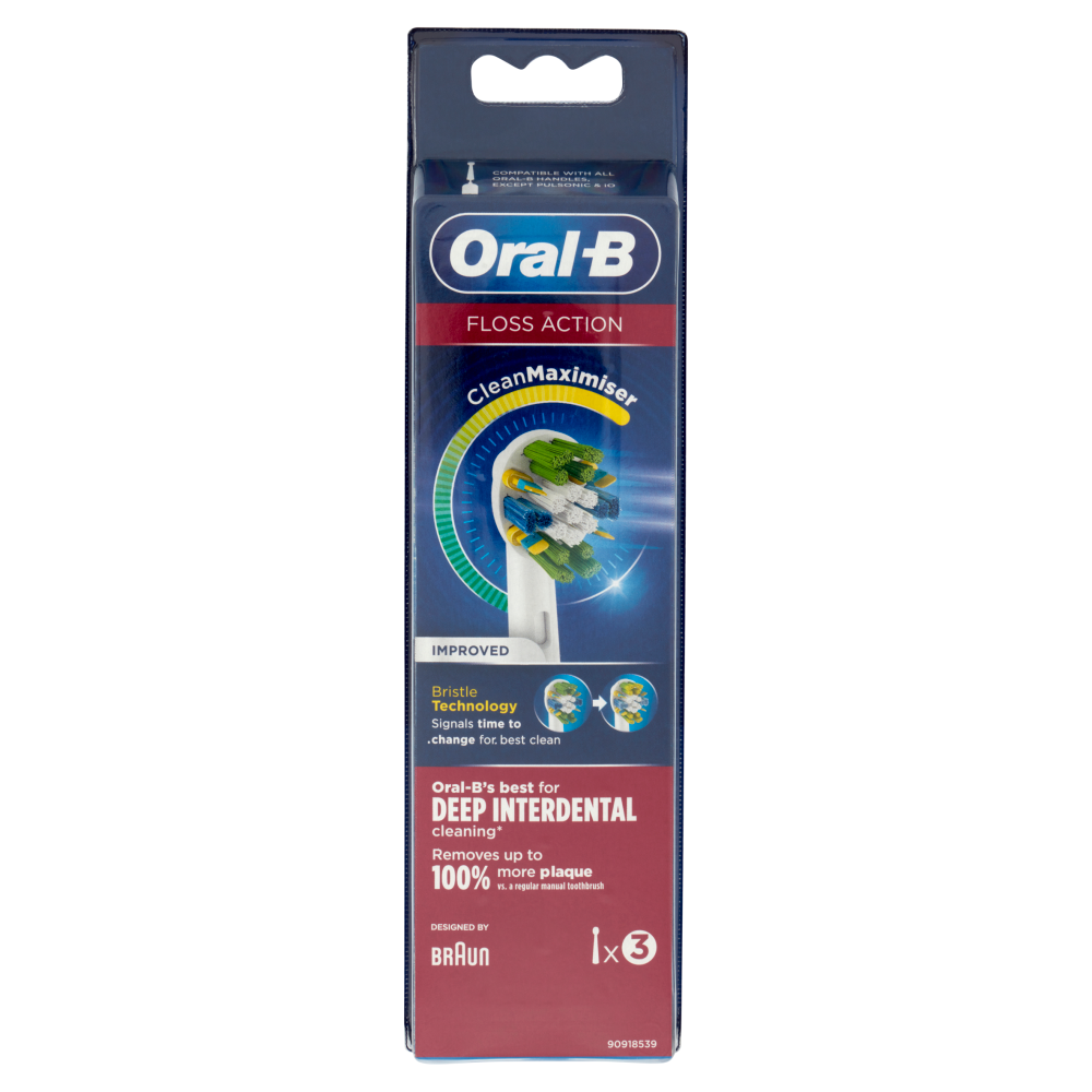 Oral-B Floss Action CleanMaximiser Testine Ricambio Spazzolino Elettrico Ricaricabile - 3 Refills