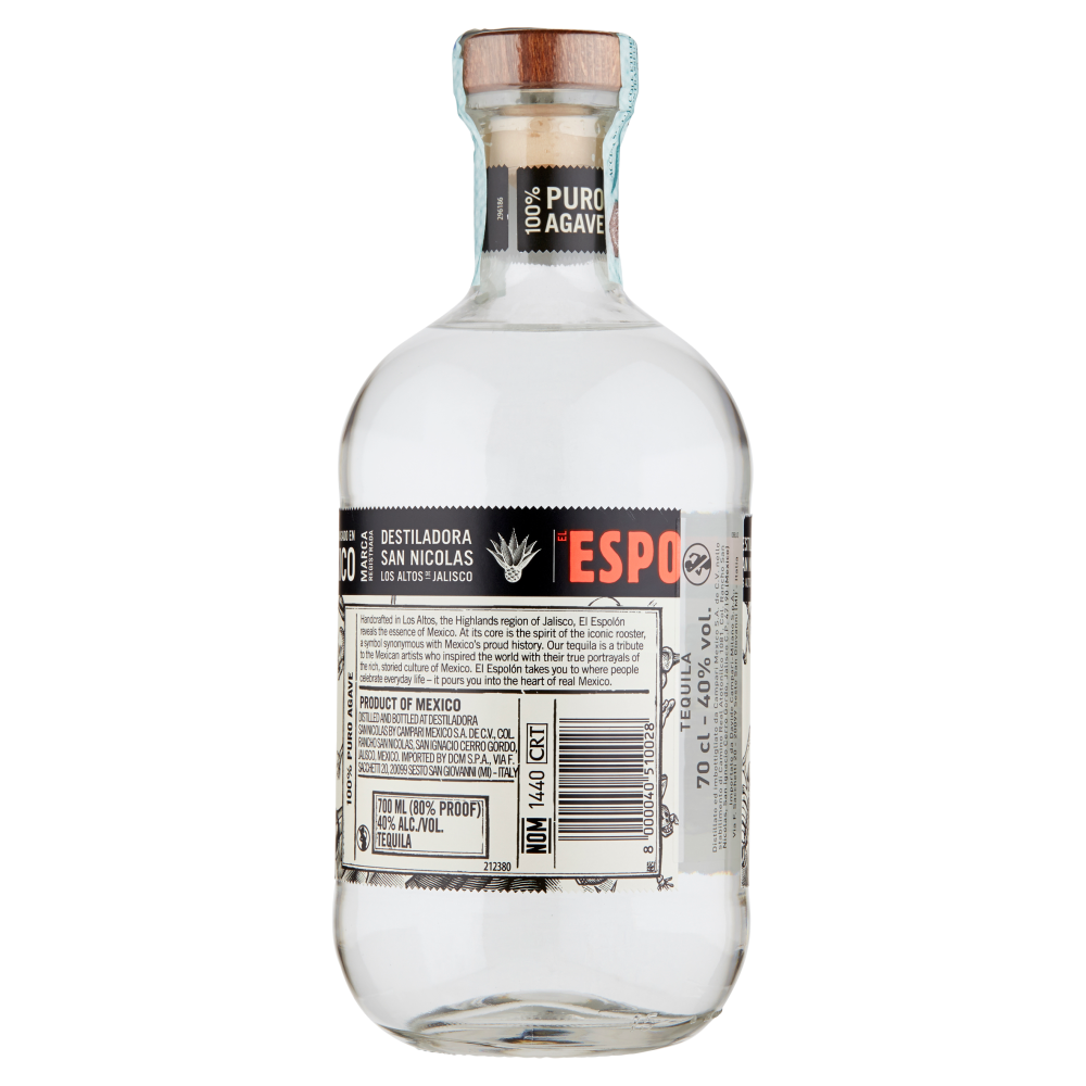 El Espolòn Tequila Blanco 100% puro agave 70 cl