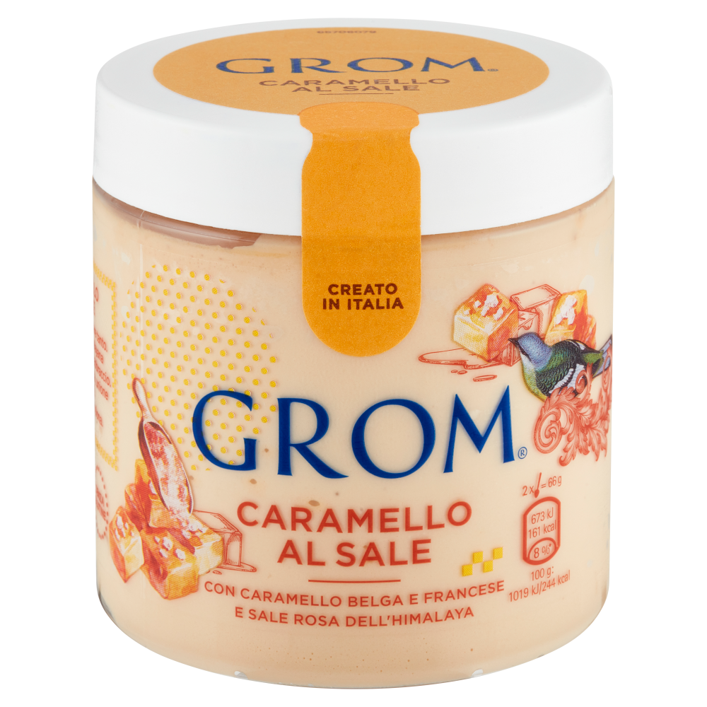 Grom Caramello al Sale con Caramello Belga e Francese e Sale Rosa dell'Himalaya 305 g