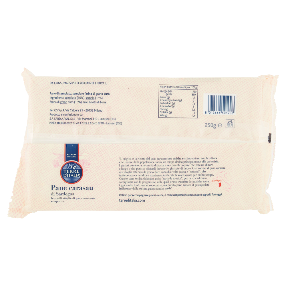 Terre d'Italia Pane carasau di Sardegna 250 g