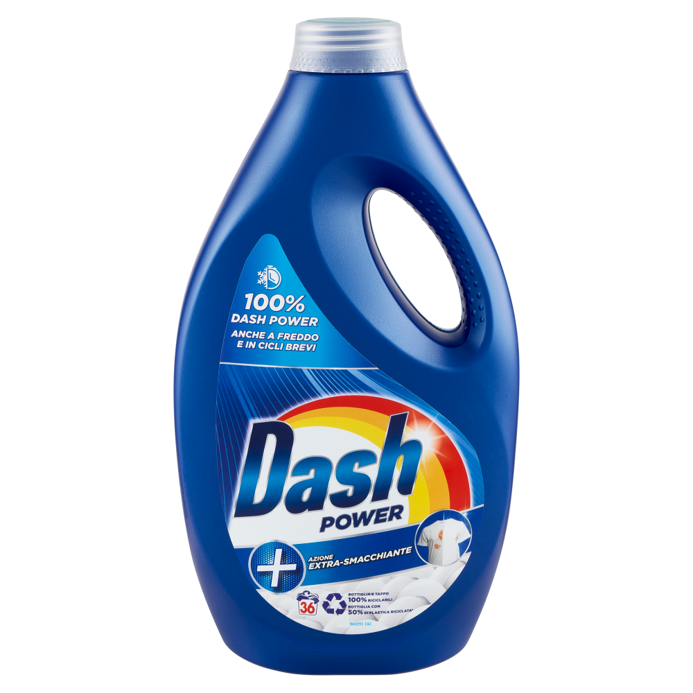 Dash Power Detersivo Liquido Lavatrice, Azione Extra-Smacchiante, 36 Lavaggi 1800 ml