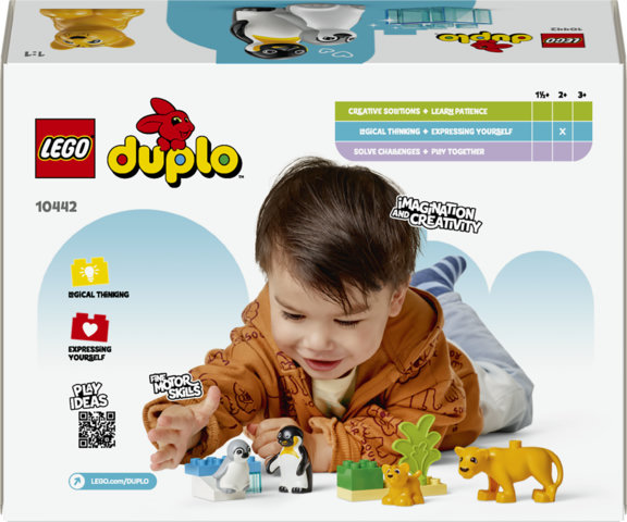 LEGO DUPLO 10442 Famiglie di Animali: Pinguini e Leoni, Giochi Didattici per Bambini e Bambine da 2+ Anni, Giocattolo Creativo