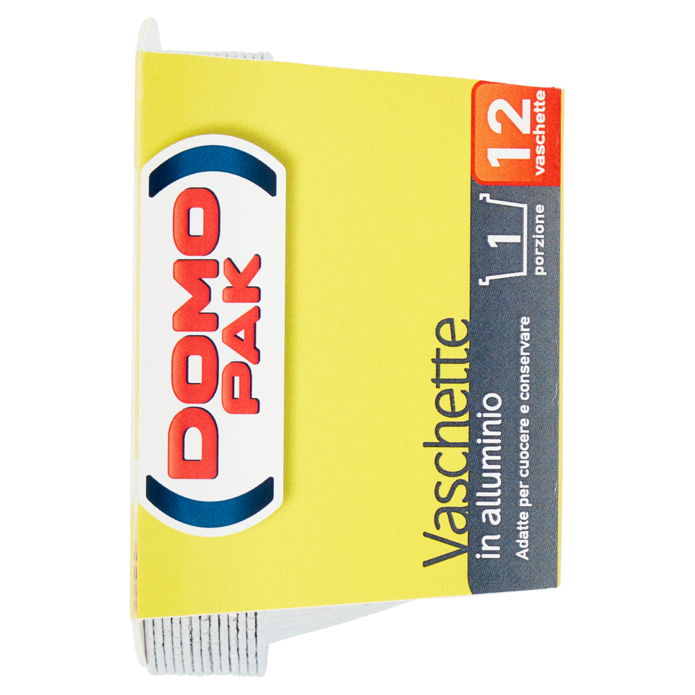 Domopak Vaschette in alluminio 1 porzione - 12 vaschette