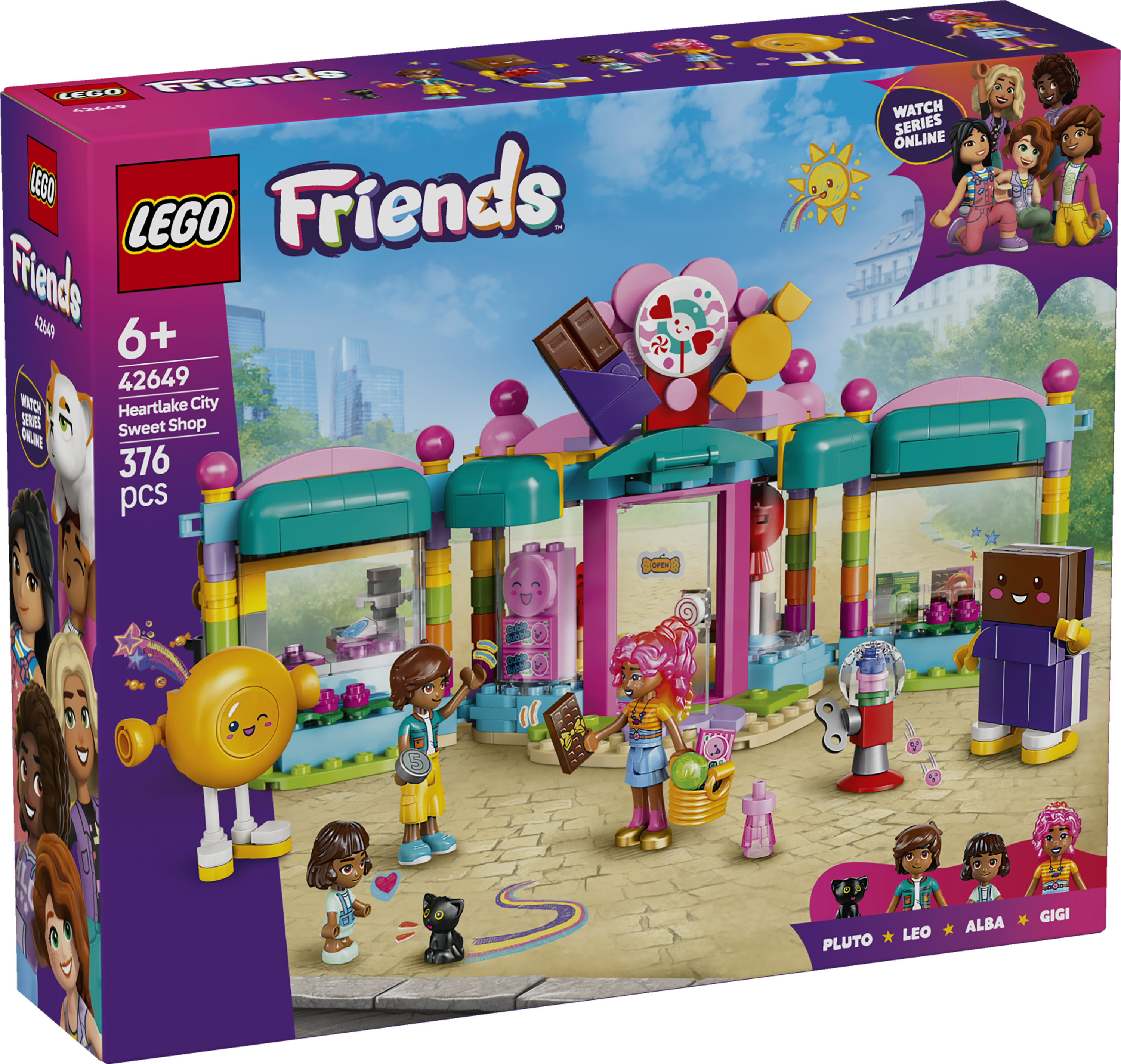 LEGO Friends 42649 Negozio di Dolciumi di Heartlake City, Giochi per Sviluppo Abilit&agrave; Sociali per Bambine e Bambini da 6 Anni