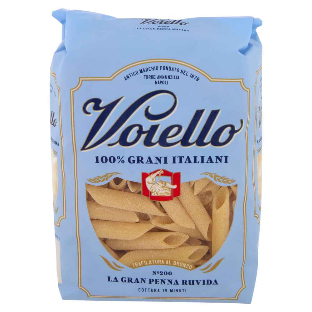 Voiello Pasta La Gran Penna Ruvida N°200 grani 100% italiani Trafilata bronzo 500g