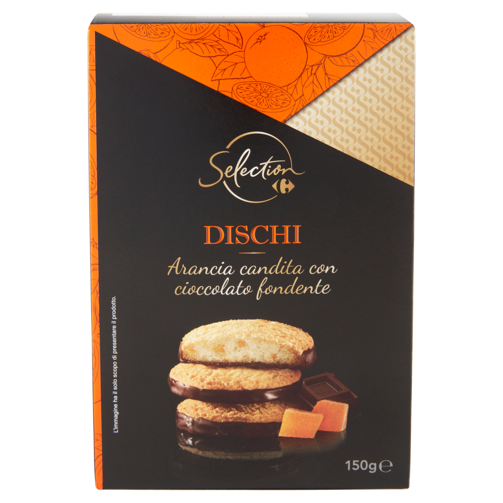 Carrefour Selection Dischi Arancia candita con cioccolato fondente 150 g