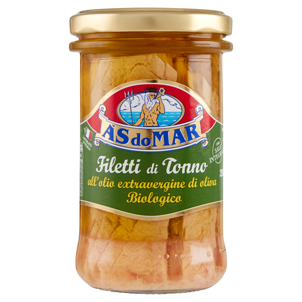 Asdomar Filetti di Tonno all'olio extravergine di oliva Biologico 250 g