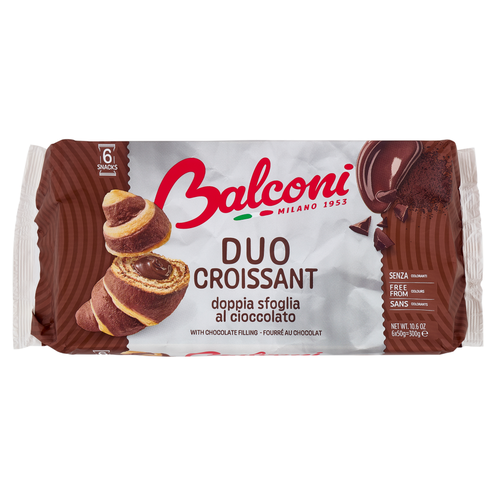 Balconi Duo Croissant doppia sfoglia al cioccolato 6 x 50 g