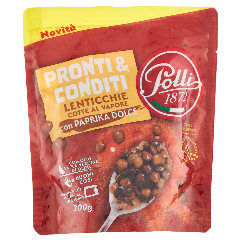Polli Pronti & Conditi Lenticchie Cotte al Vapore con Paprika Dolce 200 g
