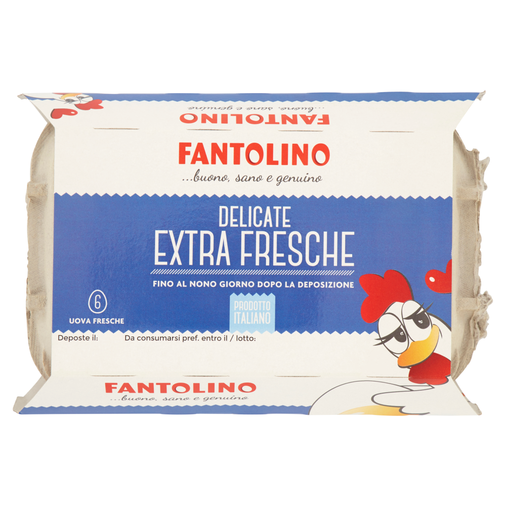 Fantolino Delicate Extra Fresche 6 Uova Fresche da Allevamento a Terra Taglia L