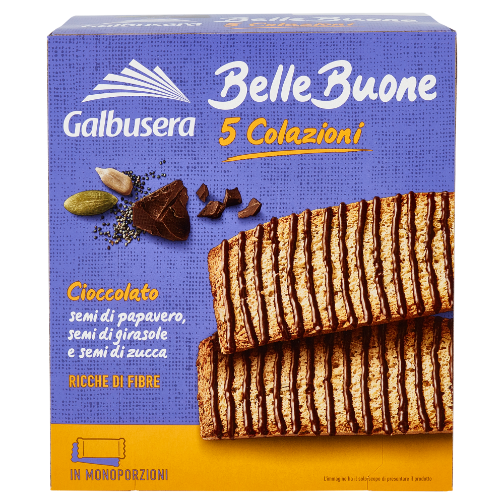 Galbusera BelleBuone 5 Colazioni Cioccolato semi di papavero, semi di girasole e semi di zucca 5x40g