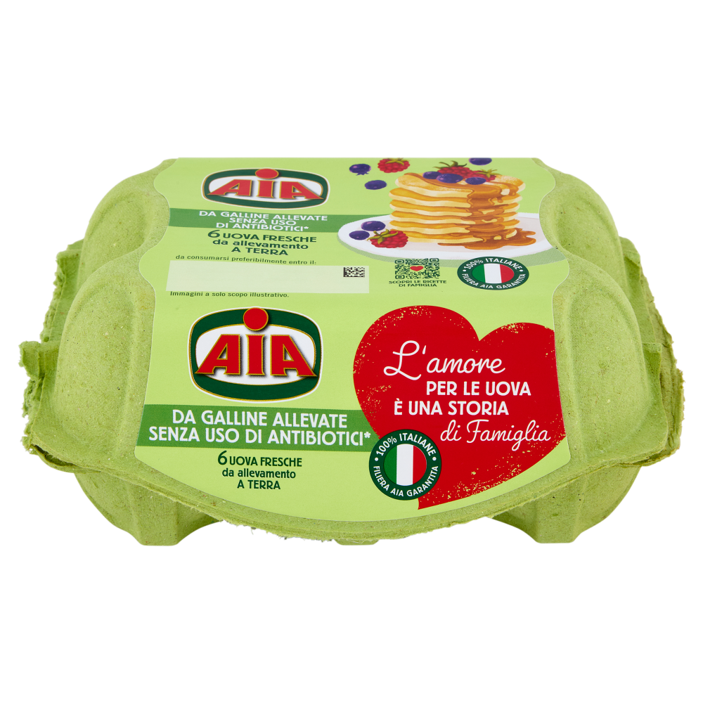 Aia 6 Uova Fresche da allevamento a Terra 330 g