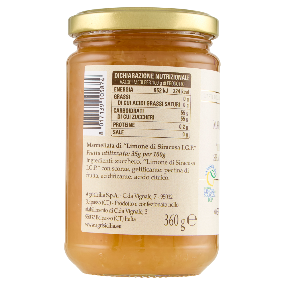 Agrisicilia Marmellata di "Limone di Siracusa I.G.P." 360 g