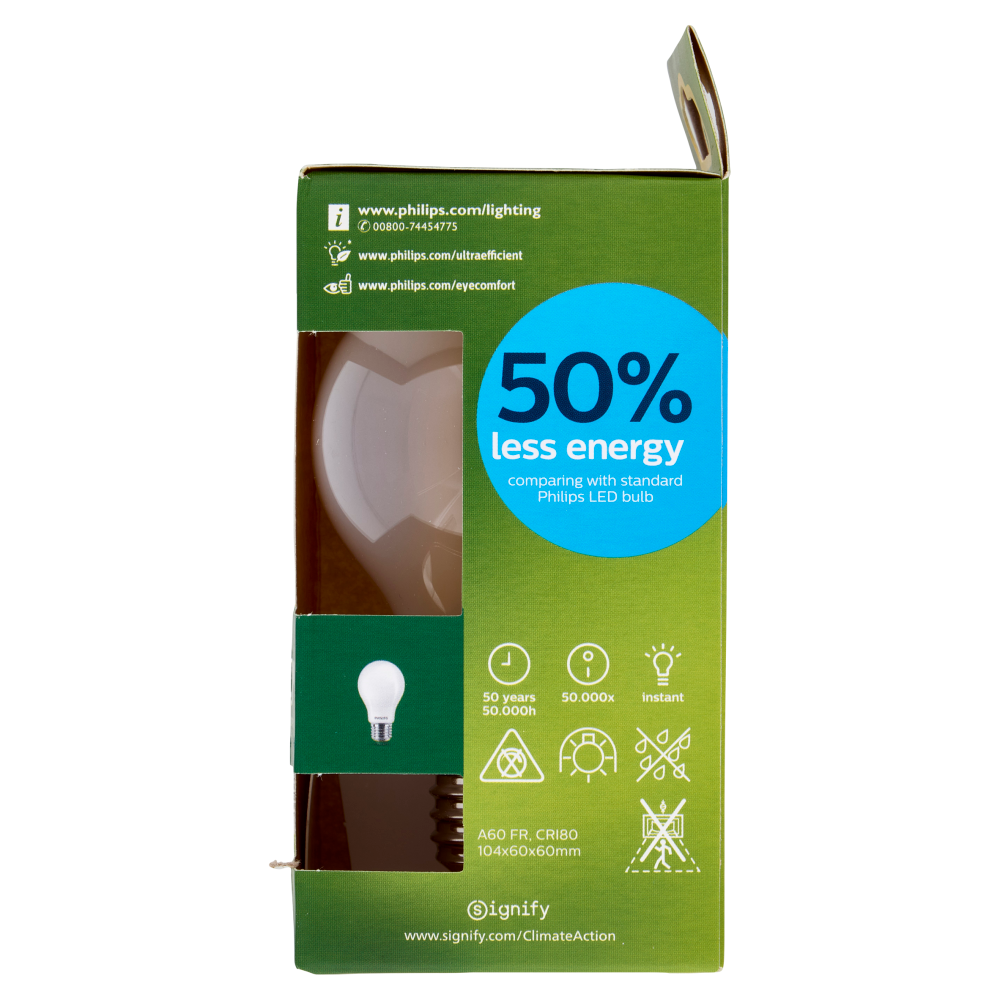 Philips LED Goccia Vetro Smerigliato 100W E27 2700K Non-Dim Classe A