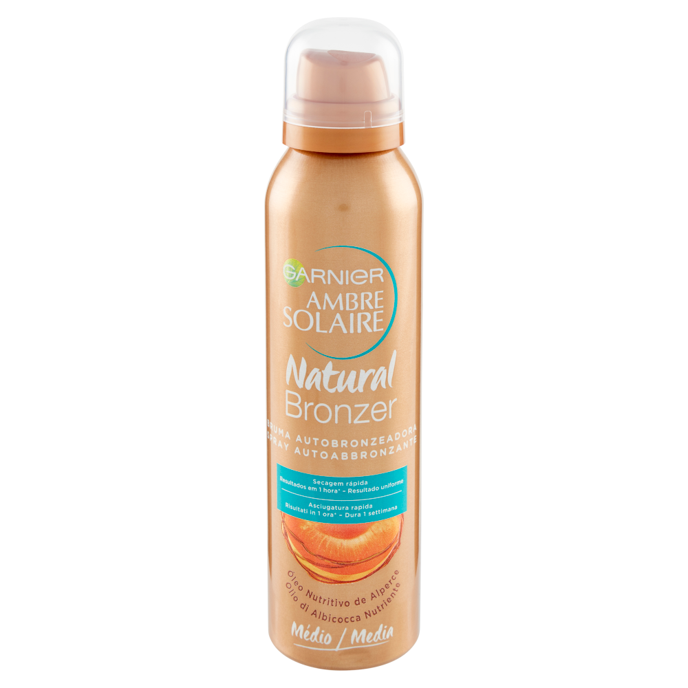 Garnier Ambre Solaire Spray Autoabbronzante Natural Bronzer, Arricchito con Olio d'Albicocca