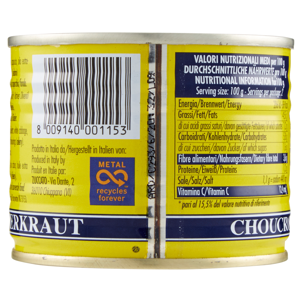 Zuccato Crauti con olio extra-vergine di oliva 190 g