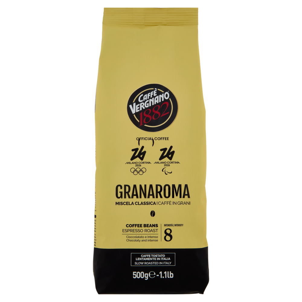 Caffè Vergnano 1882 Granaroma Miscela Classica Caffè in Grani 500 g