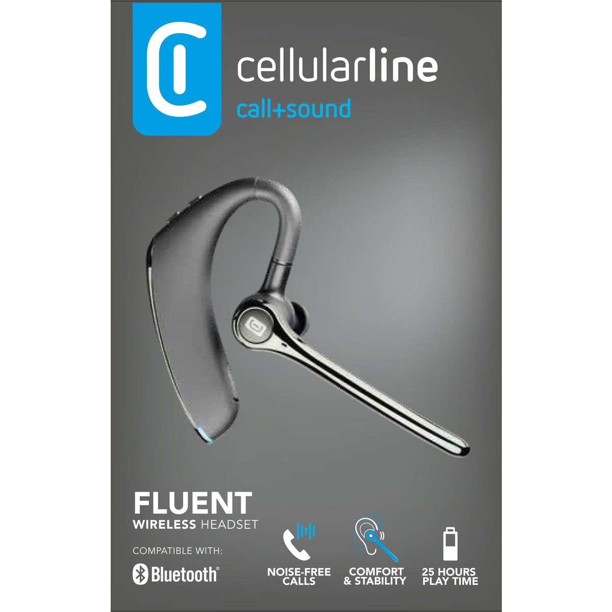 Cellularline FLUENT Auricolare Bluetooth® mono con cancellazione del rumore ambientale