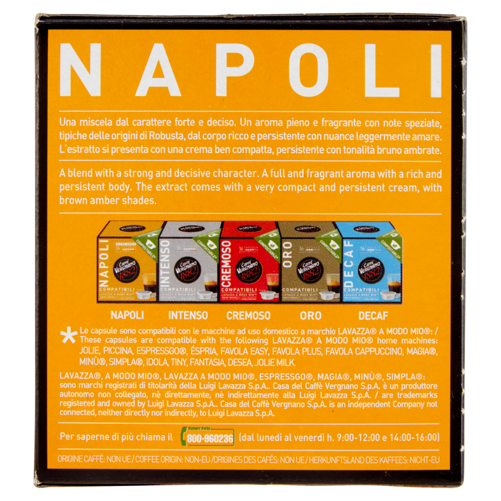 Caffè Vergnano 1882 Napoli Capsule Compatibili Lavazza a Modo Mio