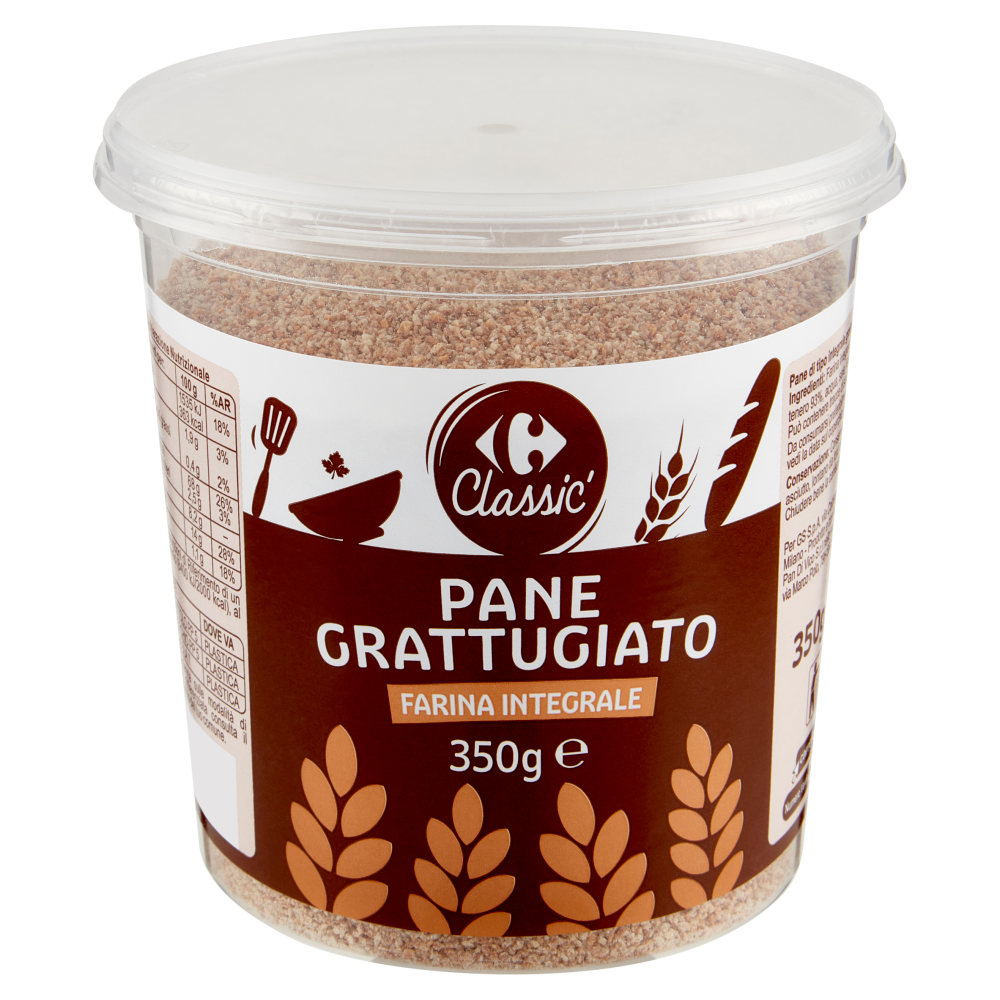 Carrefour Classic Pane Grattugiato Farina Integrale 350 g