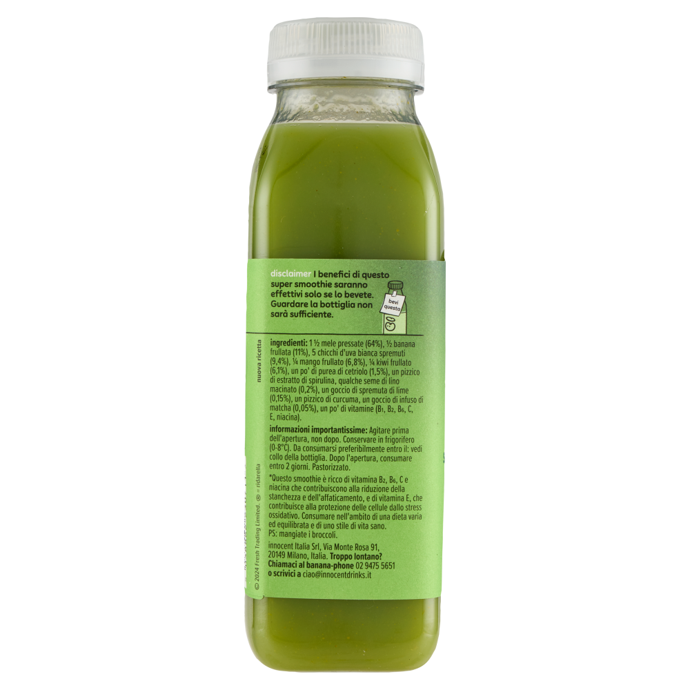 innocent super smoothie Antiossidante Verde* Kiwi - Mela - Cetriolo - Matcha 300 ml