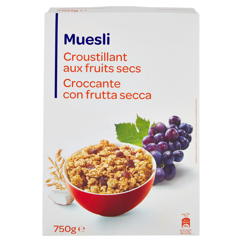 Muesli Croccante con frutta secca 750 g Carrefour