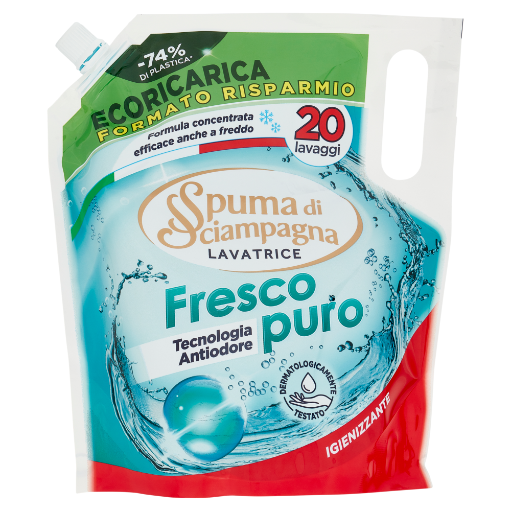 Spuma di Sciampagna Lavatrice Fresco puro Ecoricarica 1000 ml