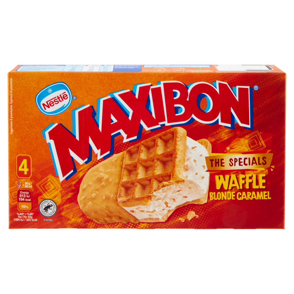 NESTL&Eacute; Maxibon Waffle Blonde Caramel 4 x 60 g