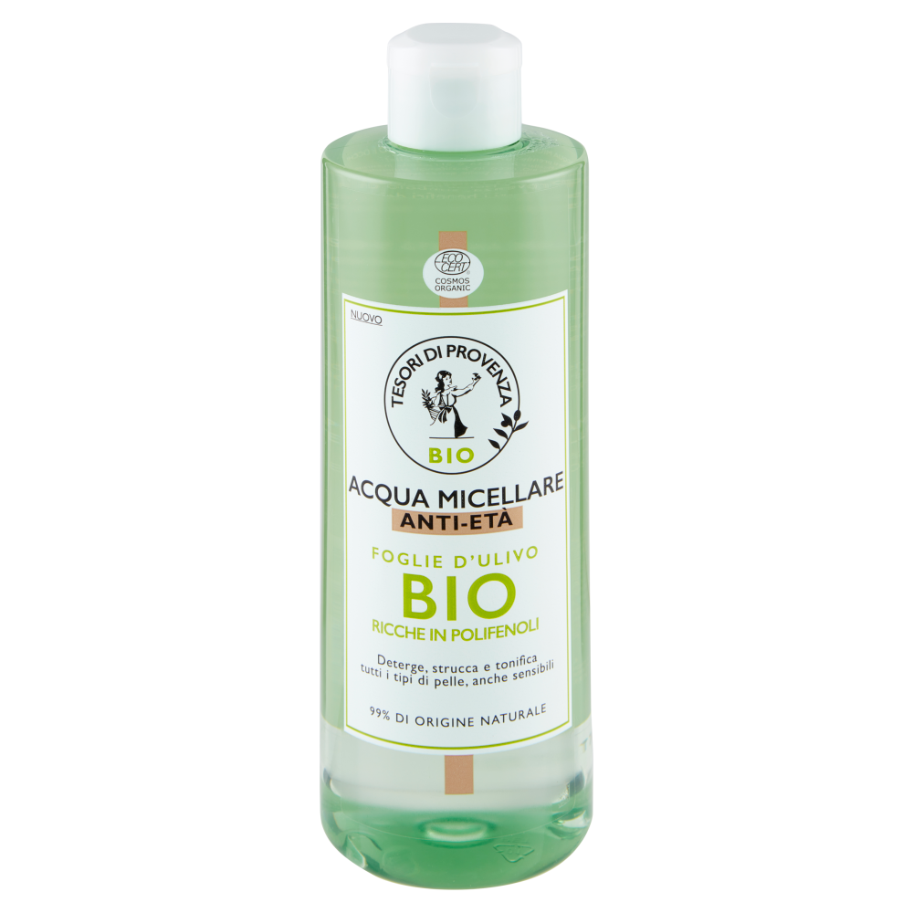 Tesori di Provenza Acqua Micellare, con Foglie d'Ulivo Biologico, Ricco in Polifenoli, 400 ml