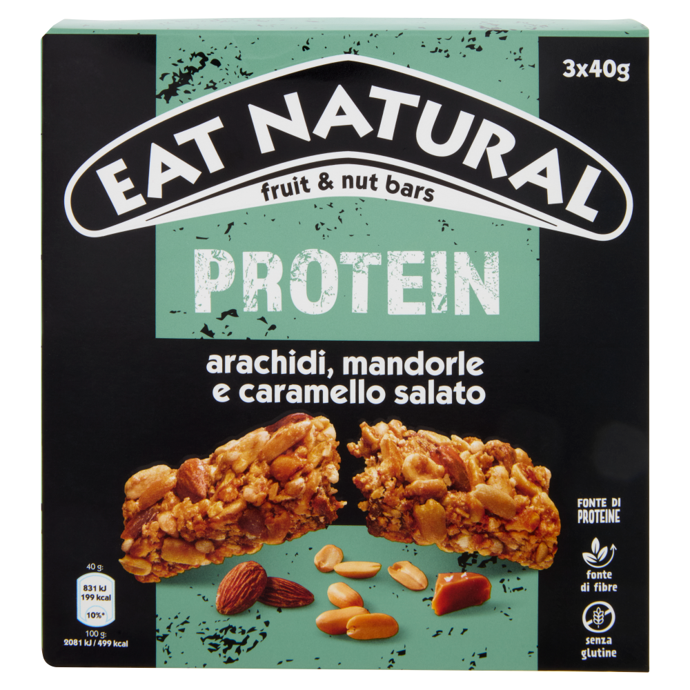 Eat Natural Protein arachidi, mandorle e caramello salato 3 x 40 g
