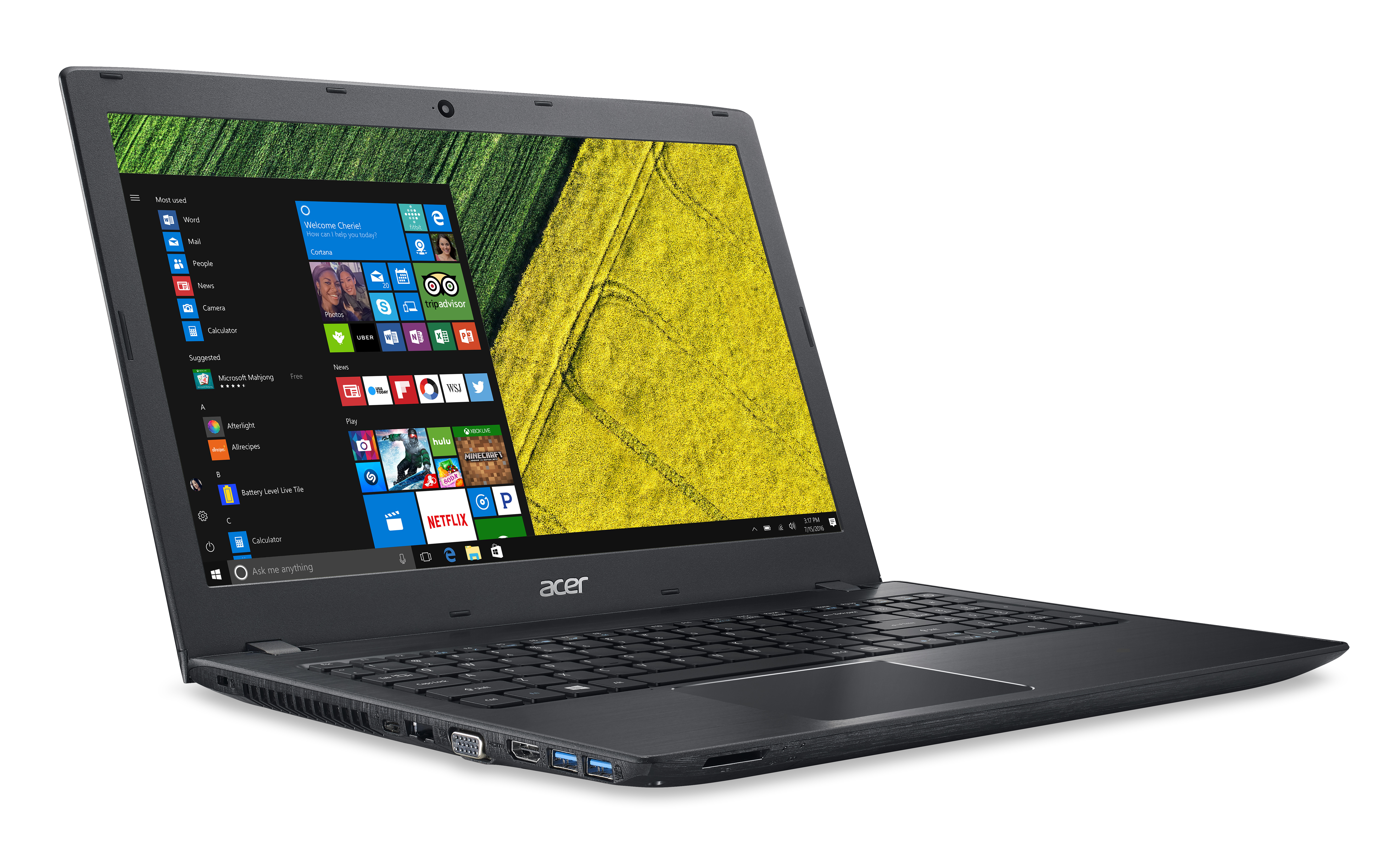 Acer Aspire E E5-553-T17H AMD A10 A10-9600P Computer portatile 39,6 cm (15.6") HD 16 GB DDR4-SDRAM 1 TB HDD Wi-Fi 5 (802.11ac) Windows 10 Home Nero