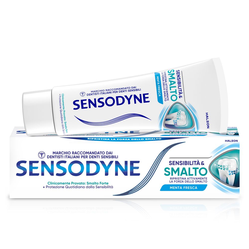 Sensodyne Sensibilità e Smalto, Dentifricio Denti Sensibili e Smalto forte, 75ml