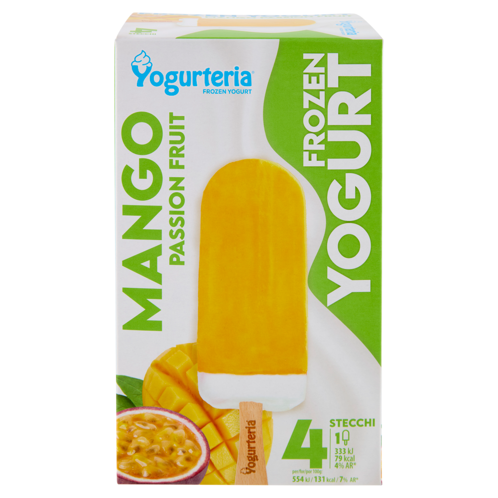 Yogurteria Frozen Yogurt Mango Passion Fruit Stecchi 4 x 60 g