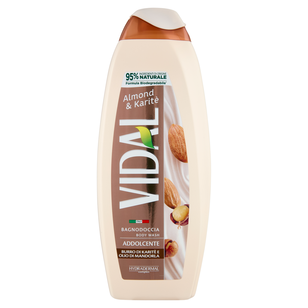 Vidal Almond & Karit&egrave; Bagnodoccia Addolcente Burro di Karit&egrave; e Olio di Mandorla 600 ml