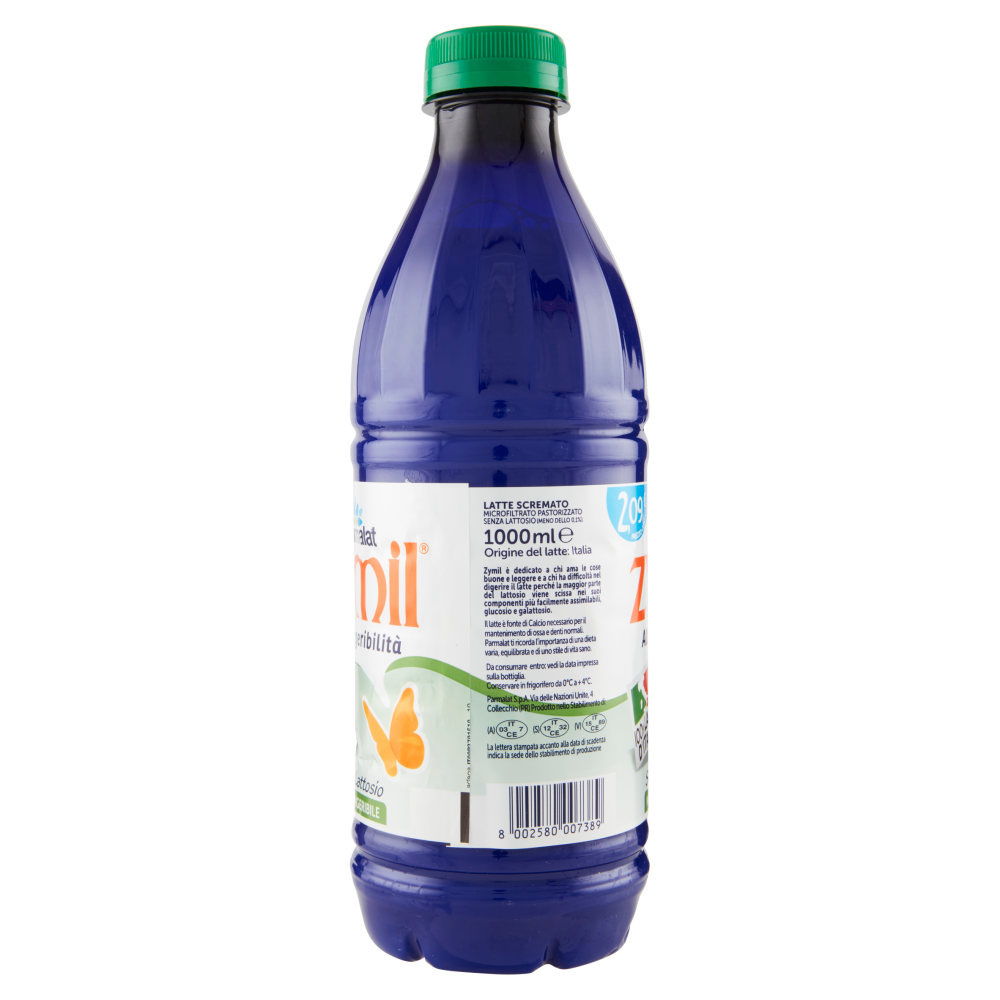 Zymil Alta Digeribilità Senza Lattosio Magro Digeribile 100% Latte d'Italia 1000 ml