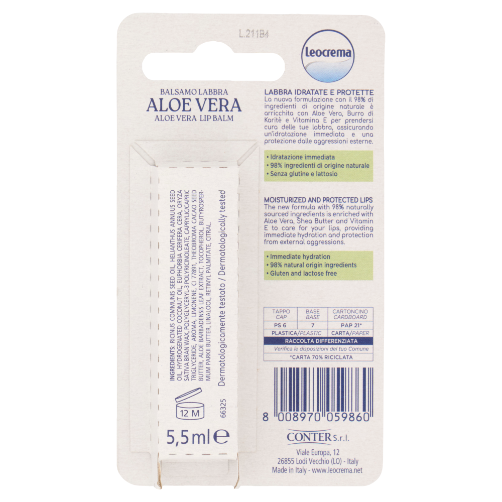 Leocrema Lip Balm Aloe Vera 5,5 ml