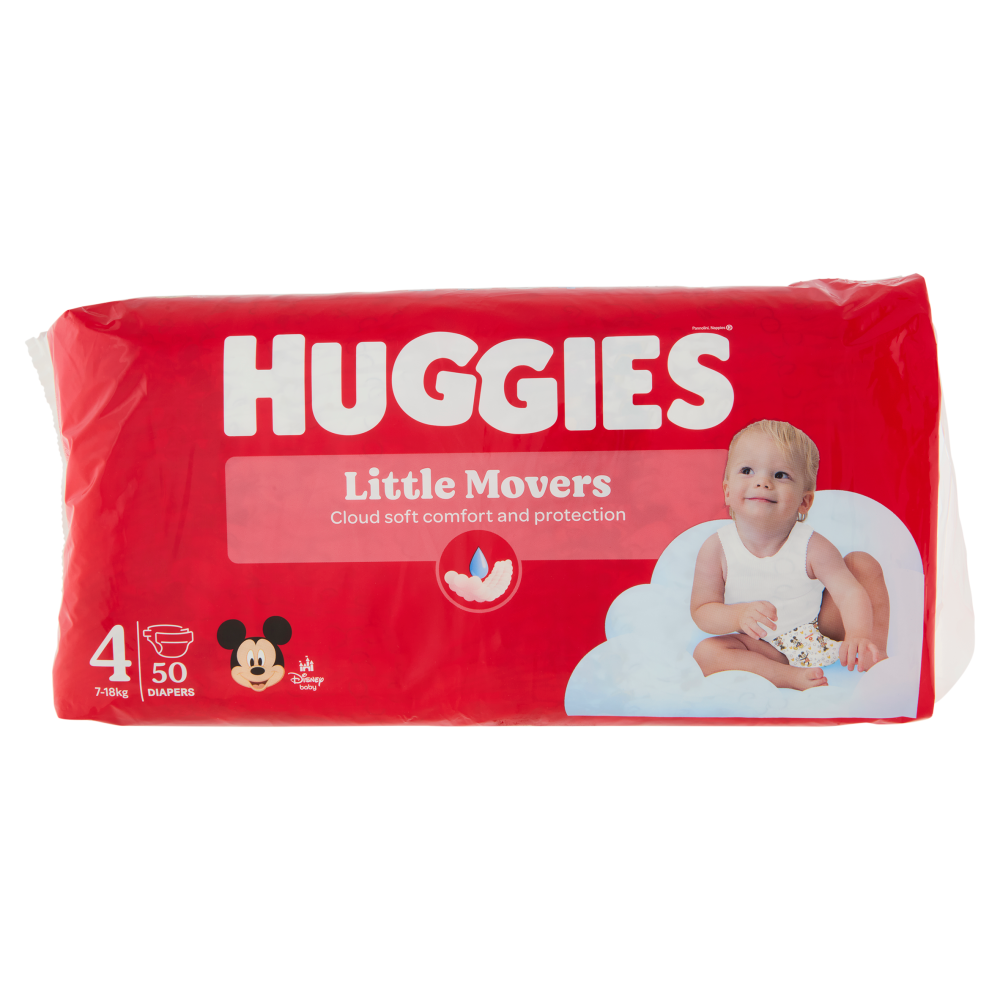 Huggies Little Movers Pannolini 4 7-18 Kg 50 pz