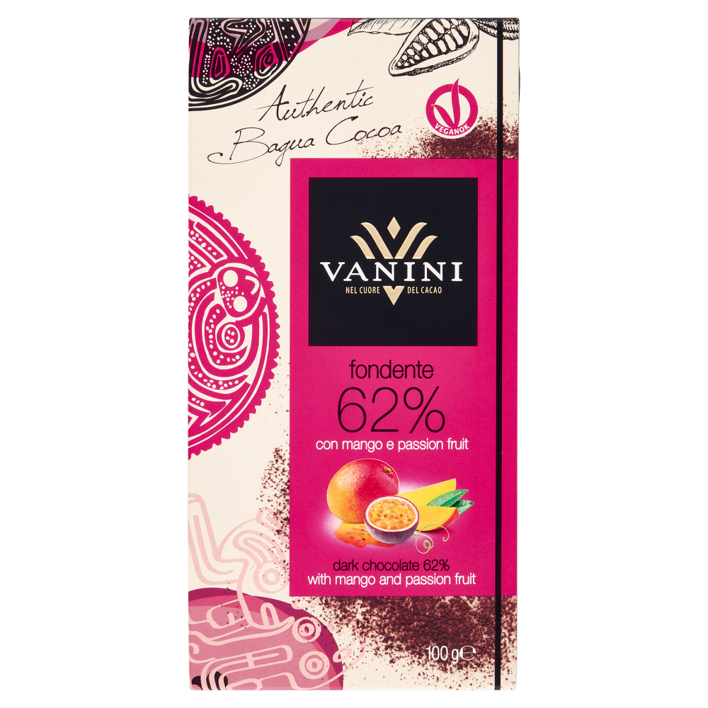 Vanini fondente 62% con mango e passion fruit 100 g