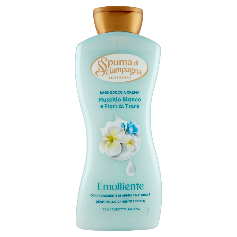 Spuma di Sciampagna Benessere Emolliente Bagnodoccia Crema Muschio Bianco e Fiori di Tiar&eacute; 650 ml