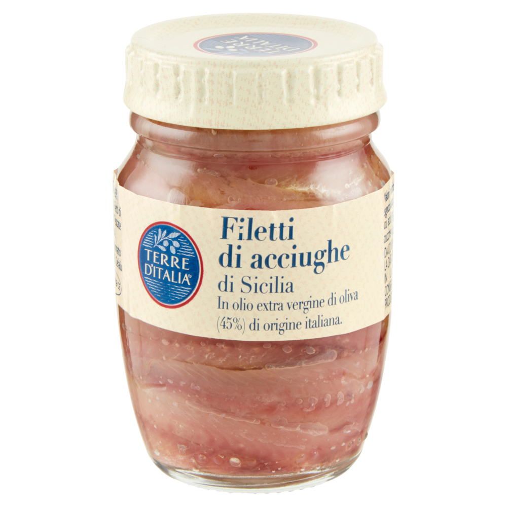 Terre d'Italia Filetti di acciughe di Sicilia in olio extra vergine di oliva 90 g