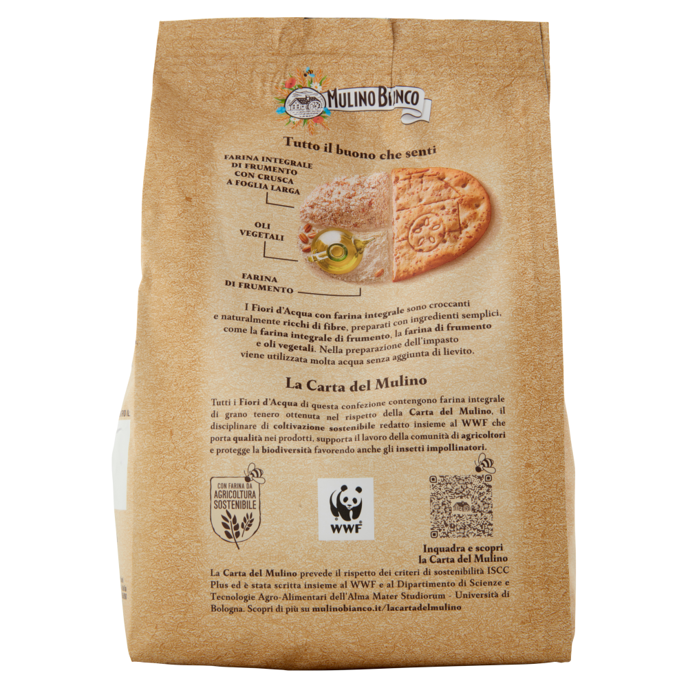 Mulino Bianco Fiori d'Acqua Cracker Integrali Senza Lievito Ricchi di Fibre 250g
