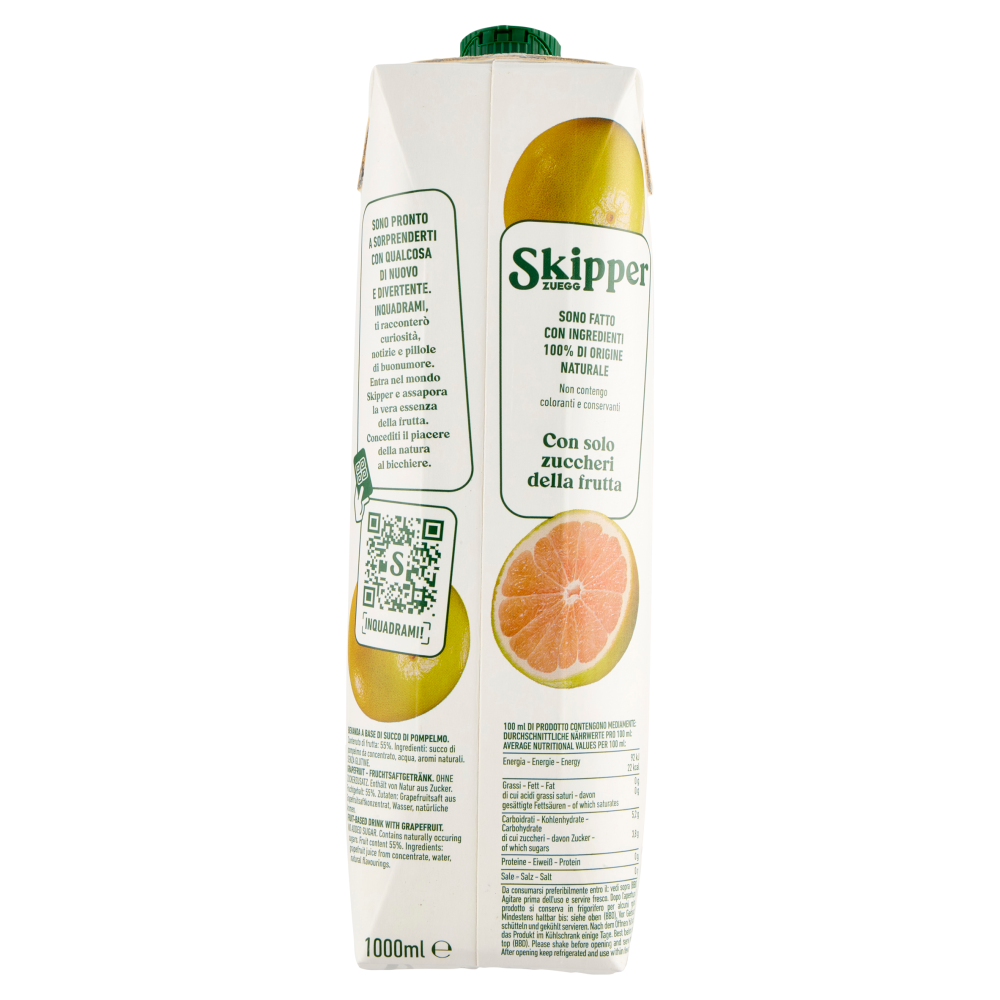 Zuegg Skipper Pompelmo Senza zuccheri aggiunti 1000 ml