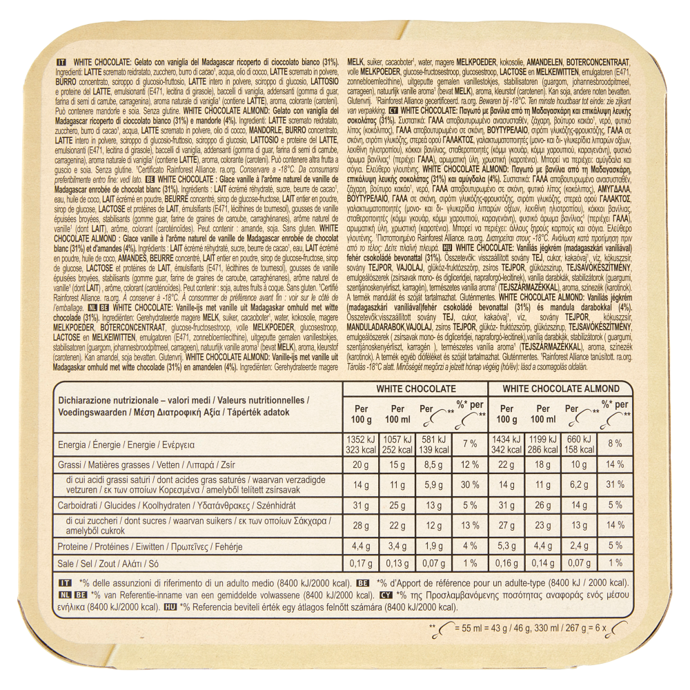 Magnum mini White Chocolate White Chocolate Almond 6 gelati 267 g