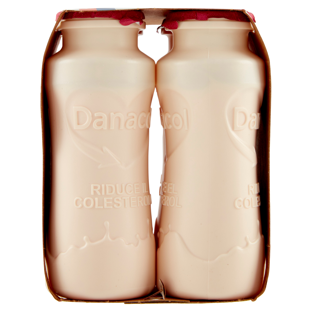 DANACOL Yogurt da bere, Riduce il Colesterolo grazie agli Steroli Vegetali, Frutti Rossi, 4x100g